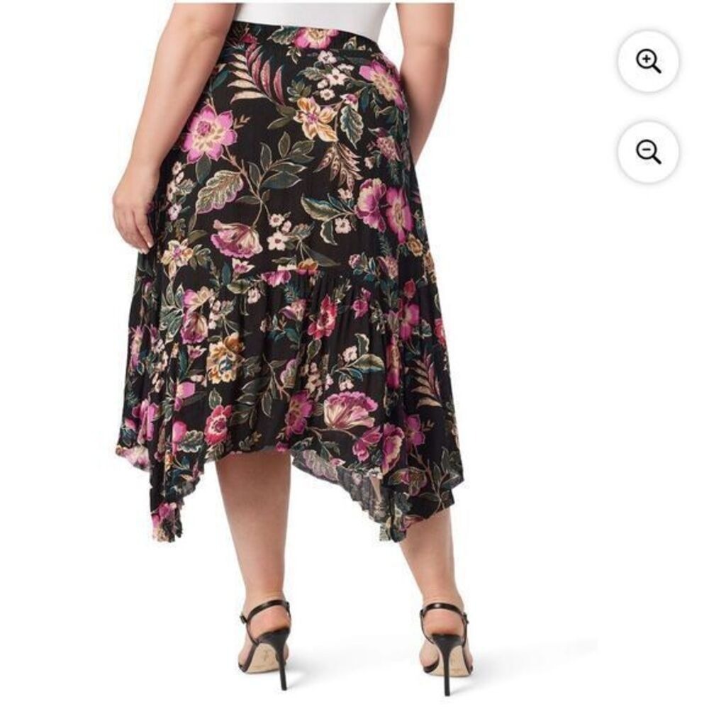 Jessica Simpson 3X Plus‎ AssymetricqalFloral Midi Tiered Bohemian Chic Whimsical - Picture 2 of 6